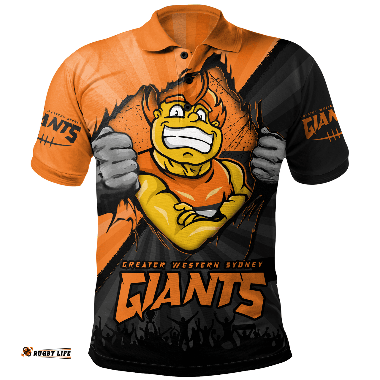 Amazing Aussie GWS GIANTS Breaking Through Fan Design Polo Shirt
