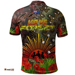 Amazing Aussie All Stars Rugby Custom Anzac All Stars with Remembrance Poppy and Indigenous Patterns Polo Shirt