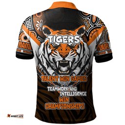 Amazing Aussie Wests Tigers Custom Talent Win Games But Teamwork And Intelligence Win Championships With Aboriginal Style Polo Shirt