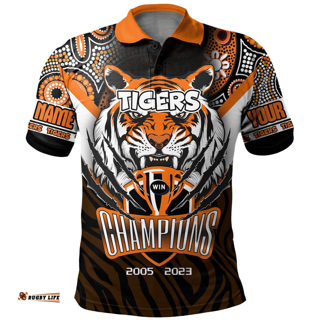 Amazing Aussie Wests Tigers Custom Talent Win Games But Teamwork And Intelligence Win Championships With Aboriginal Style Polo Shirt