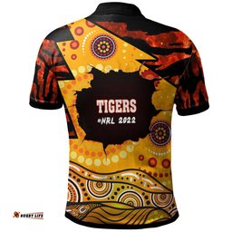 Amazing Aussie Wests Tigers Custom West Wests Tigers Aboriginal Inspired Style with Tiger Stripes Patterns Polo Shirt