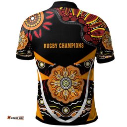 Amazing Aussie Wests Tigers Custom Wests Tigers Ball with Aboriginal Inspired Dot Painting Art Player And Number Polo Shirt