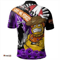 Amazing Aussie GWS GIANTS ANZAC Day Honor Purple Valor And Spirit Polo Shirt