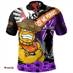 Amazing Aussie GWS GIANTS ANZAC Day Honor Purple Valor And Spirit Polo Shirt