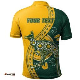Amazing Aussie Australia Wallabies Custom Go Wallabies Aboriginal Inspired Jersey Yellow Polo Shirt