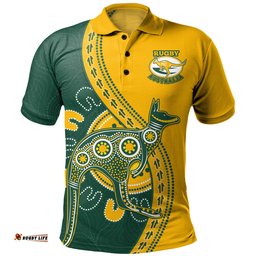 Amazing Aussie Australia Wallabies Custom Go Wallabies Aboriginal Inspired Jersey Yellow Polo Shirt