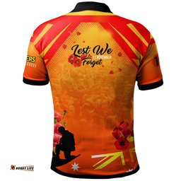 Amazing Aussie Wests Tigers Custom Wests Tigers Remembrance Day Lest We Forget Poppies Polo Shirt