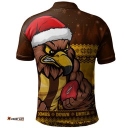 Amazing Aussie Hawthorn Merry Christmas Down Under Footy Power Style Polo Shirt