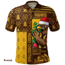 Amazing Aussie Hawthorn Merry Christmas Knit Style Festive Spirit Polo Shirt