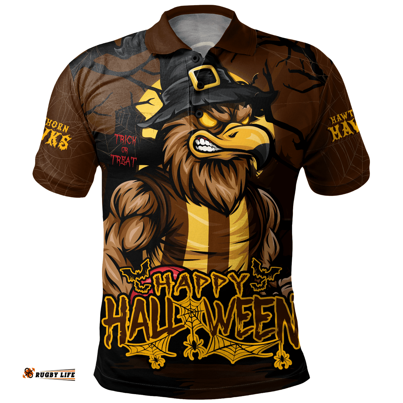 Amazing Aussie Hawthorn Full Moon Fever Halloween Supporter Polo Shirt