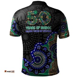 Amazing Aussie Indigenous Australian Aboriginal NAIDOC Fifty Years Cultural Celebration Edition Polo Shirt