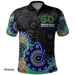 Amazing Aussie Indigenous Australian Aboriginal NAIDOC Fifty Years Cultural Celebration Edition Polo Shirt