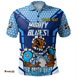 Amazing Aussie Cockroach Sport Custom Mighty Blues Polo Shirt