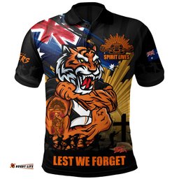 Amazing Aussie Wests Tigers Fearless ANZAC Defender Polo Shirt
