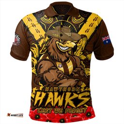 Amazing Aussie Hawthorn Ripped Legacy Of The Game The ANZAC Spirit Lives On Polo Shirt
