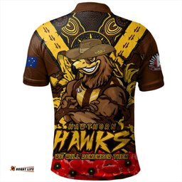 Amazing Aussie Hawthorn Ripped Legacy Of The Game The ANZAC Spirit Lives On Polo Shirt