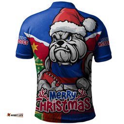 Amazing Aussie Western Bulldogs Santa Scoring Touchdown On Christmas Game Day Polo Shirt