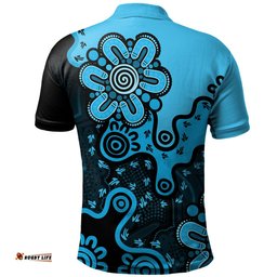 Amazing Aussie Australia Aboriginal Style Of Background Blue Polo Shirt