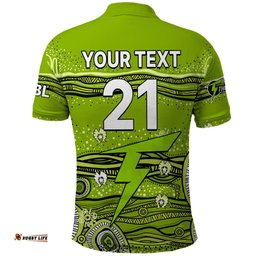 Custom Text And Number Australia Thunder Cricket Polo Shirt Indigenous 2023