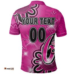 Custom Personalised And Number Sydney Sixers Cricket Polo Shirt Aboriginal Pink Tee Aussie