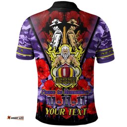 Storm Rugby Polo Shirt - Custom Remembrance Day PAUSE TO REMEMBER Polo Shirt Amazing Aussie