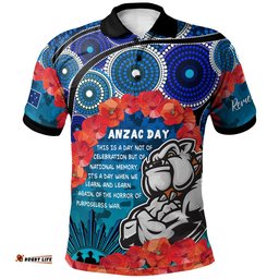 Canterbury-Bankstown Anzac Custom Polo Shirt - Aussie Anzac Bulldog Polo Shirt Tee Aussie