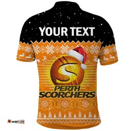 Custom Personalised Perth Scorchers Cricket Polo Shirt Aboriginal Merry Christmas Tee Aussie