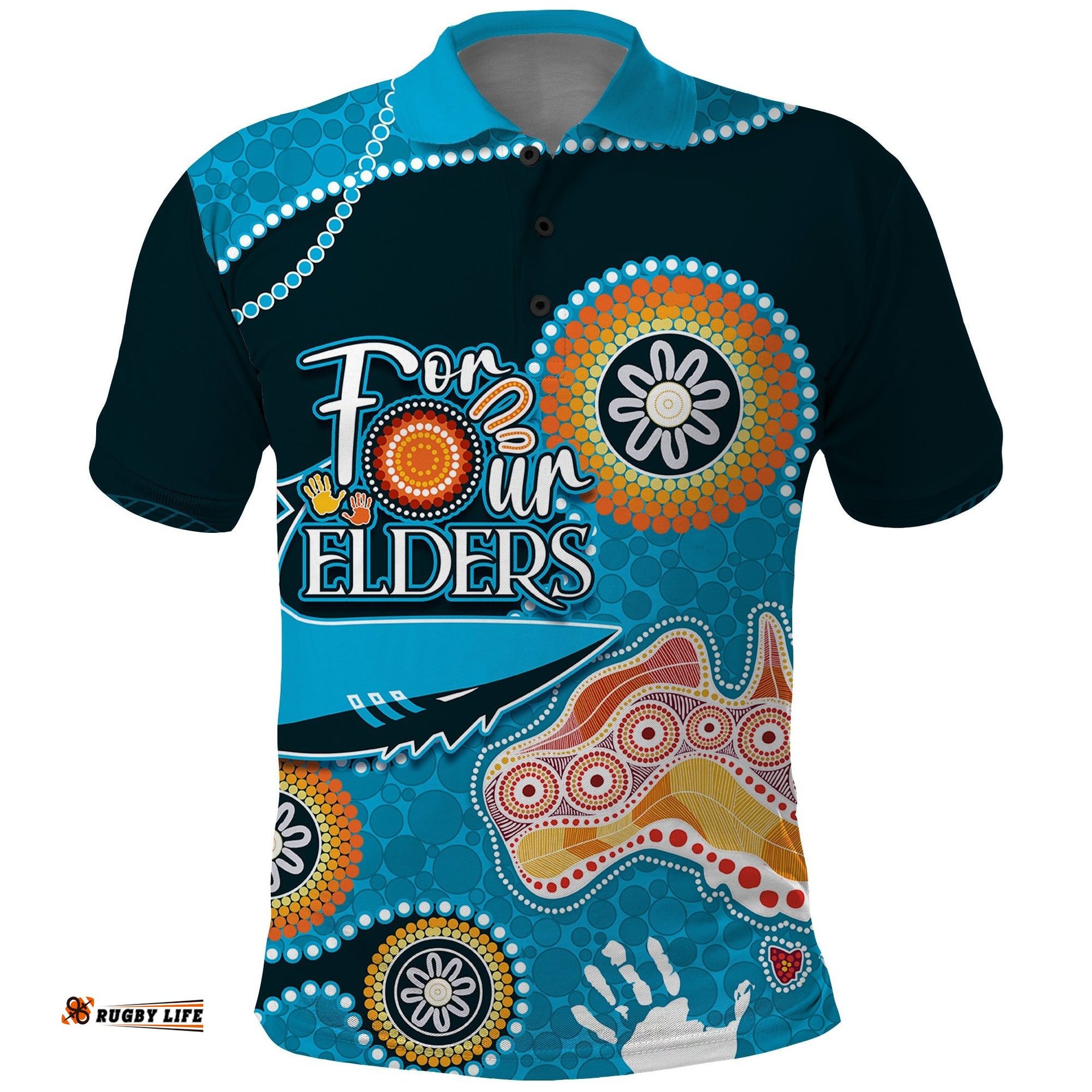 Personalised NAIDOC Week 2023 NRL Sharks For Our Elders Polo Shirt Amazing Aussie