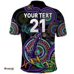 Custom Dockers Football Aboriginal Art Polo Shirt NAIDOC Indigenous Tribal