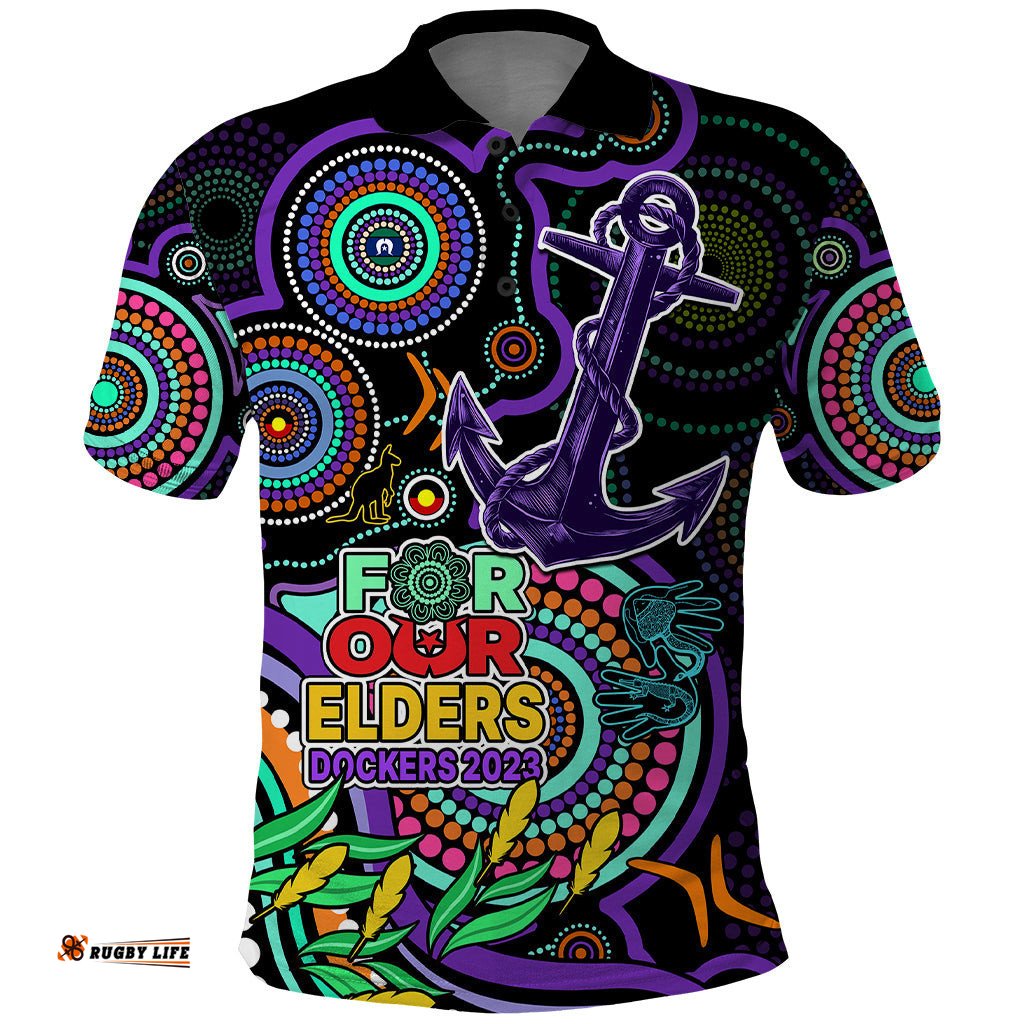 Custom Dockers Football Aboriginal Art Polo Shirt NAIDOC Indigenous Tribal