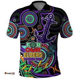 Custom Dockers Football Aboriginal Art Polo Shirt NAIDOC Indigenous Tribal