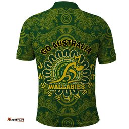 Australia Rugby Polo Shirt Wallabies 2023 Go Champions Indigenous Art