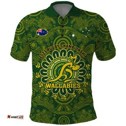 Australia Rugby Polo Shirt Wallabies 2023 Go Champions Indigenous Art