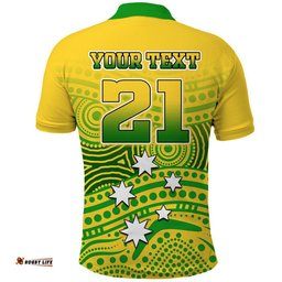 Custom Personalised Australia Aboriginal Soccer Polo Shirt Kangaroo Socceroos Art Style Tee Aussie