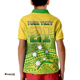 Custom Personalised Australia Aboriginal Soccer Polo Shirt Kangaroo Socceroos Art Style Tee Aussie