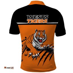 Wests Tigers Rugby Polo Shirt Orange Simple Style - Tee Aussie