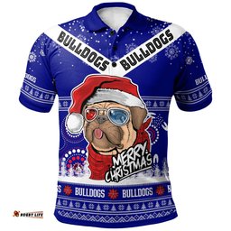 Bulldogs Rugby Christmas Polo Shirt - Custom Bulldogs Ugly Christmas And Aboriginal Patterns Polo Shirt Tee Aussie