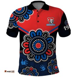 NRL Newcastle Knights Rugby Novocastrians 1987 Aboriginal Polo Shirt Amazing Aussie