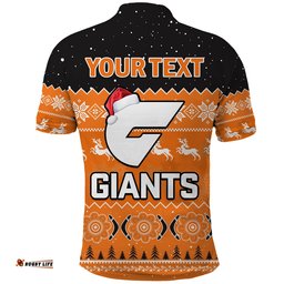 Custom Personalised Greater Western Sydney Football Polo Shirt Giants Aboriginal Merry Christmas Amazing Aussie