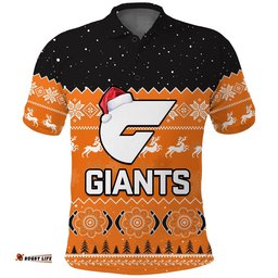 Custom Personalised Greater Western Sydney Football Polo Shirt Giants Aboriginal Merry Christmas Amazing Aussie