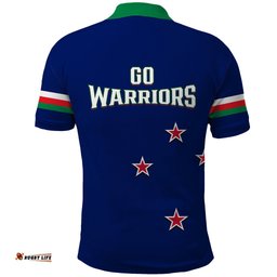 Warriors Rugby Polo Shirt New Zealand Sporty Blue Style - Tee Aussie