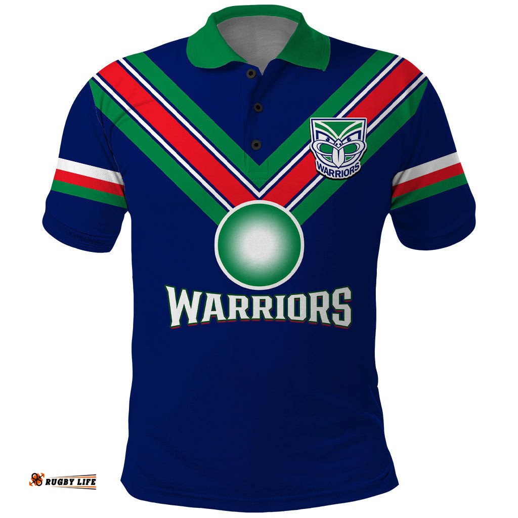 Warriors Rugby Polo Shirt New Zealand Sporty Blue Style - Tee Aussie