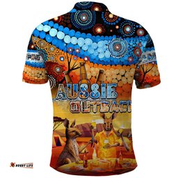 Australia Kangaroo Aboriginal Camping Polo Shirt Aussie Outback Camping with Beer