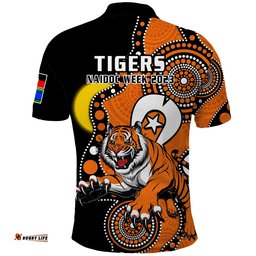 Wests Tigers Rugby NAIDOC 2023 Polo Shirt For Our Elders Indigenous Art Amazing Aussie