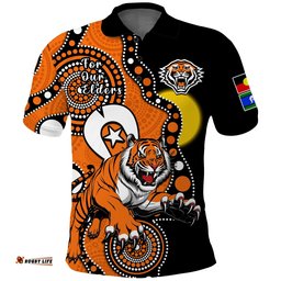 Wests Tigers Rugby NAIDOC 2023 Polo Shirt For Our Elders Indigenous Art Amazing Aussie