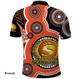 Perth Scorchers Polo Shirt Australia Cricket BBL Aboriginal Tee Aussie