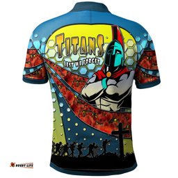 TiTans Rugby Polo Shirt - Custom TiTans Lest We Forget And Poppies Polo Shirt Amazing Aussie