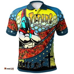 TiTans Rugby Polo Shirt - Custom TiTans Lest We Forget And Poppies Polo Shirt Amazing Aussie