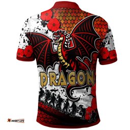 St. George Rugby Polo Shirt - Custom St. George Remembrance Day Quotes And Poppies Polo Shirt Amazing Aussie