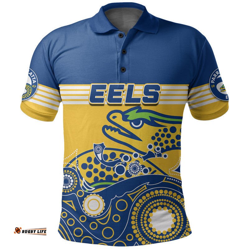 Custom Personalised Eels Rugby Polo Shirt Aboriginal Simple Amazing Aussie